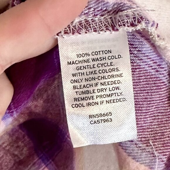 NWT BP by Nordstrom Cream + Purple Plaid Long Sleeve Square Neck Mini Dress - S - Picture 4 of 7